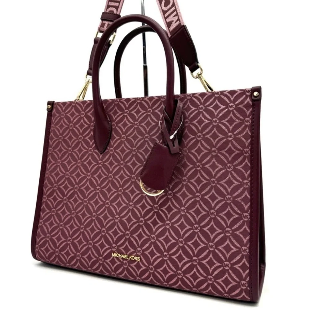Michael Kors Medium Mirella Tote Bag Ox Blood Multi